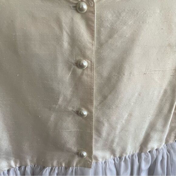 Sara Lene Silk Flower Girl Cream/White Dress Size 4 - Picture 7 of 7